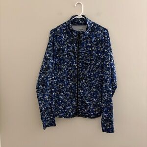 Exertek Women's Blue and Black Lightweight Full Zip top XL